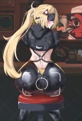 1girls ass big_ass blonde_hair bubble_butt camera dat_ass dr_p1ankt0n fat_ass female female_only huge_ass large_ass looking_at_viewer looking_back sitting sitting_on_chair soldier solo stool thick_ass thick_thighs trigger_(zenless_zone_zero) visor wide_hips zenless_zone_zero