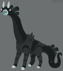 2024 31_(emx) 4_ears absurd_res animal_genitalia animal_penis artist_name black_body black_sclera blue_eyes cloven_hooves dewclaw_hooves emionix equine_genitalia equine_penis feral flat_colors genitals grey_background grey_body hi_res hooves lidded_eyes long_neck long_tail machine male markings medial_ring megalurker mouthless multi_ear nonbinary_(lore) noseless omnitope penis quadruped robot segmented_legs segmented_neck segmented_tail sheath simple_background solo standing tail text thick_neck thick_tail three-quarter_view toony unguligrade unusual_ears very_long_neck white_markings