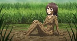 ai_generated breasts covered_in_mud female female_only mud muddy nai_diffusion naked nude oc original original_character solo stable_diffusion tagme