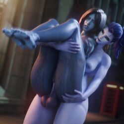 animated big_balls big_breasts big_penis carrying commission cortana crossover female futa_on_female futanari halo_(series) holding_legs looking_at_partner looking_down mp4 no_sound overwatch rough_sex short_hair smug tagme thrusting tyviania uncomfortable vaginal_penetration video widowmaker