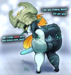 1dickgirl anus asshole balls blue_anus blue_tongue bodily_fluids body_markings dialogue dickgirl english_text futa_only futa_sans_pussy futanari gaping_anus headgear huge_ass huge_cock humanoid humanoid_penis imp imp_midna intersex looking_back midna multicolored_body nude orange_hair penis precum precum_drip presenting presenting_anus red_eyes self_upload snaggle_tooth solo spread_anus spreading teasing the_legend_of_zelda thebonezonedeluxe thick_thighs tongue tongue_out twilight_princess wide_hips