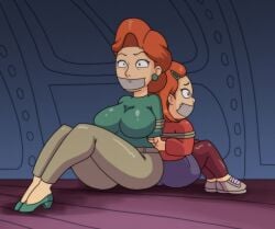 breasts damsel_in_distress disney female_only gagged mei_lee milf ming_lee mother_and_daughter pixar pixar_mom riffsandskulls teenage_girl turning_red
