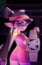 1girls 3d_(artwork) blender blender_(software) booty booty_shorts callie_(splatoon) championship_belt clothing curvy cutie female female_focus female_only hot idol inkling long_hair looking_at_viewer looking_back nintendo pink_clothing splatoon splatoon_(series) squid_sisters tealgerudo twitter_link twitter_username watermark world_heavyweight_championship_belt wwe wwe_championship_belt wwe_diva