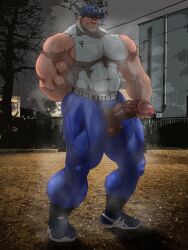 balls bara big_penis boner erection hitenmaru male male_only muscles muscular musk penis penis_out solo solo_male sweat sweating