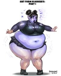 1girls alien_ant_farm ass_expansion belly_expansion big_ass big_belly big_breasts blue_skin blueberry_inflation breast_expansion breasts expansion female goth goth_girl hairbun hyper inflation light-skinned_female light_skin okayokayokok ripped_clothing skin_turning_blue tagme