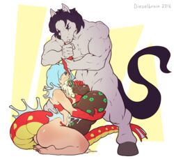 balls big_balls black_hair blue_hair dieselbrain equine female fur gyarados hair herald_hearth herald_hearth_(character) horse huge_balls hybrid hyper hyper_balls lipstick makeup mako_seven_(character) male mammal muscular nintendo pokemon straight video_games white_fur