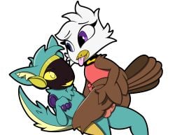 absurd_res accipitrid accipitriform adlerseven anthro avian bald_eagle bird collar duo eagle genitals gorilladash hi_res machine male male/male penis protogen sea_eagle