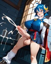 1girls ai_generated big_breasts big_penis blue_hair bottomless breasts cape clothed clothed_masturbation cum cumshot elf_ears female futanari gigantic_breasts gigantic_penis hair_ornament huge_breasts huge_cock impossible_clothes impossible_clothing impossible_shirt intersex large_breasts large_penis loose_socks masturbation no_panties orgasm penis penis_out penis_under_skirt pixai pointy_ears rena_lanford shoes short_hair short_skirt skirt socks socks_and_shoes solo solo_female solo_futa star_ocean star_ocean:_the_second_story tight_clothes tight_clothing tight_shirt