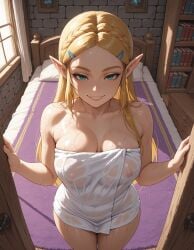 1girls 2d ai_generated big_breasts blonde blonde_female blonde_hair breasts elf elf_ears elf_female female green_eyes looking_at_viewer nintendo princess_zelda solo_female tagme the_legend_of_zelda