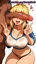1boy 1girls 2025 \m/ ai_generated artist_name artoria_pendragon big_breasts big_chest breasts bust busty chest cleavage cock covered_nipples dark-skinned_male dark_skin dick double_v electroworld erection excessive_pubic_hair exposed_nipples fate/grand_order fate/stay_night fate_(series) female female_pubic_hair heart hi_res high_quality high_resolution highres huge_cock interracial large_breasts large_penis male_pubic_hair mismatched_pubic_hair navel_hair nipples nipples_outside patreon patreon_username penis penis_awe penis_on_face precum pubic_hair saber see-through stable_diffusion straight stray_pubic_hair testicles tongue tongue_out trembling twitching_penis uncensored v w watermark wet wet_clothes wet_shirt