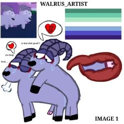anal bighorn_sheep breath_cloud comedy_central dick_in_ass gay gay_anal gay_male gay_sex grabbing heart_symbol ibispaintx love male paramount_pictures penis_in_ass purple_fur purple_horn ram ram_horn rammyariesgoated south_park south_park:_bigger,_longer_&_uncut sweating walrus_artist walrus_second white_background