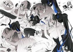 2girls animal_ears ass asymmetrical_horns black_hair blue_hair blush breasts censored cleavage colored_inner_hair cowgirl_position cum demon_horns dog_ears dog_girl dog_tail female futa_with_female futanari grey_hair hair_ornament hololive hololive_english horns intersex kemonomimi_mode licking_lips long_hair low_wings multicolored_hair multiple_girls nerissa_ravencroft nipples penis scar sex sex_from_behind shiori_novella split-color_hair sweat tail tongue tongue_out two-tone_hair uneven_horns vaginal_penetration very_long_hair virtual_youtuber wings yellow_eyes yomosaka