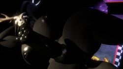 1futa 3d anthro areolae arms_behind_head arms_up big_breasts black_body black_fur equine_penis from_below furry futanari horns horsecock huge_cock looking_at_viewer looking_down low-angle_view pov skull_head sloppydragons solo vrchat wendigo