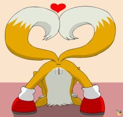 anthro anus artist_logo ass ass_up canid canine clothing female female_anthro footwear footwear_only fox fur genitals gesture heart_symbol jack-o'_pose logo mammal mostly_nude pichu90 pose pussy rear_view rule_63 sega shoes shoes_only solo sonic_the_hedgehog_(series) tail tail_gesture tail_heart tails white_body white_fur x_anus yellow_body yellow_fur