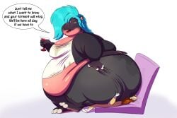 2025 anthro ass big_butt big_dom_small_sub blue_hair bottomwear butt_smother clothed clothing colored container cup dialogue dominant dominant_female drinking_glass duo ear_piercing ear_ring english_text facesitting female glass glass_container glass_cup hair hand_on_butt hi_res hippopotamid huge_butt larger_female looking_back male male/female mammal obese obese_anthro obese_female overweight overweight_anthro overweight_female pants piercing ring_piercing shaded shenzel shirt simple_background sitting_on_another size_difference smaller_male smothering speech_bubble submissive submissive_male sweat_stain text thick_thighs topwear torn_bottomwear torn_clothing torn_pants torn_shirt torn_topwear wide_hips