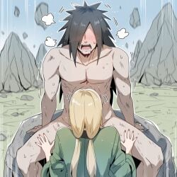 absurd_res absurdres ai_generated angry angry_face blonde_hair blowjob blush clenched_teeth closed_eyes closed_mouth clothed clothed_female_nude_male color competitive_intercourse competitive_sex darklust deepthroat edo_tensei evil_grin evil_smile facefuck fellatio female grin hi_res high_resolution highres human japanese_clothes large_breasts motion_blur motion_lines naruto naruto_(series) naruto_shippuden naughty_face novelai open_mouth oral oral_penetration oral_sex outdoors parted_lips penis_in_mouth pov seductive seductive_look seductive_smile self_upload smile solo_focus speed_lines sweat tagme tsunade uchiha_madara uncensored war