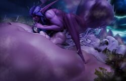 3d blender cumflation destruction excessive_cum female futanari giantess growth hyper_balls hyper_penis inflation night_elf purple_skin vana3d vanasmut world_of_warcraft