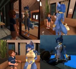3d 3d_(artwork) big_breasts big_penis female five_nights_at_freddy's five_nights_at_freddy's:_security_breach fox furry furry_female furry_tail gregory gregory_(fnaf) krystal krystal_(star_fox) nipples nude penis pool sfm star_fox star_fox_adventures straight