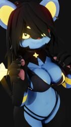 1girls animated anthro breasts deira female female_only furry luxray nintendo pokemon pokemon_(species) shorter_than_10_seconds tagme video vrchat vrchat_avatar