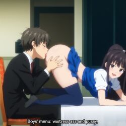 1boy 1woman ai_generated anilingus cunnilingus waitress