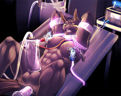 1futa abs anal anal_sex anthro anubis balls black_nose bondage bound breasts closed_eyes cursedmarked dark-skinned_futanari deity electrostimulation erection furry furry_only futa_only futa_sans_pussy futanari futasub intersex large_breasts muscular muscular_futanari nefer nipple_clamp nipple_stimulation no_humans nude penetration penis penis_milking taint vein veiny_penis