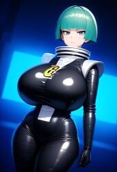 ai_generated blue_eyes blue_hair breasts huge_breasts large_breasts massive_breasts minmin nintendo pokemon pokemon_(franchise) pokemon_(game) pokemon_(trainer) pokemon_trainer solo solo_female solo_focus team_galactic team_galactic_grunt team_galactic_grunt_(female)