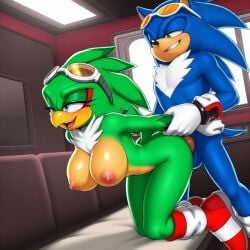 male/female female male 1boy1girl 1boy 1girls tagme pixai ai_generated silverknight395 sonic_(series) sonic_the_hedgehog_(series) sonic_the_hedgehog jet_the_hawk rule_63