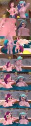 3d_(artwork) absurd_res anthro anthrofied clothed clothing digital_media_(artwork) duo equid equine genitals hasbro hi_res horn izzy_moonbow_(mlp) mammal mlp_g5 my_little_pony nipples nude panties papadragon69 partially_submerged pegasus pipp_petals_(mlp) pussy pussy_floss topless underwear unicorn water wings