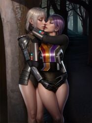 3d ai_assisted disney+ lesbian_couple lesbian_kiss lesbian_sex sabine_wren shin_hati star_wars yuri zafitna