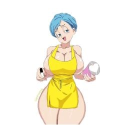 1female 1girls :d big_breasts big_nipples big_thighs blue_eyes blue_hair breasts bulma bulma_briefs cakifrosting curvy curvy_figure dragon_ball dragon_ball_super female heart huge_breasts huge_nipples huge_thighs smile smiling solo solo_female tagme white_background