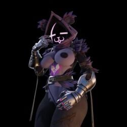 1girls animated aryulewd blender breasts dancing female female_only fortnite no_sound raven_team_leader tagme video