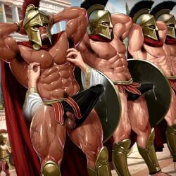 artisticjinsky bara edging gay gay_sex greek_mythology hairy hairy_armpits homosexual male_only masculine masculine_male muscular muscular_male nipple_play nipples roman scar soldier spartan sweaty tanned_skin warrior