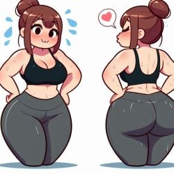 1girls ai_generated ass curvy_female dat_ass fat fat_ass female yoga yoga_pants