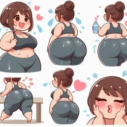 1girls ai_generated ass curvy_female dat_ass fat fat_ass female yoga yoga_pants