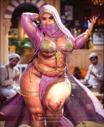 ai_generated arabian arabian_female armpit_hair aunty bbw belly_dancer chubby curvy indian jewelry milf natural_breasts nipple_piercing nude pubes pubic_hair rasigunn rasigunn_digitalart sexy ssbbw