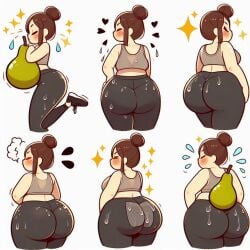 1girls ai_generated ass curvy_female dat_ass fat fat_ass female yoga yoga_pants