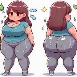 1girls ai_generated ass curvy_female dat_ass fat fat_ass female yoga yoga_pants