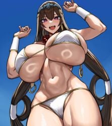 1girls adorable adorable_face alternate_breast_size ass beach big_ass big_breasts big_thighs bikini blush breasts brown_hair cute cute_face earrings fate/grand_order fate_(series) female female_focus female_only gigantic_ass gigantic_breasts gigantic_thighs happy happy_female huge_ass huge_breasts huge_thighs long_hair looking_at_viewer open_mouth red_eyes smile smiling smiling_at_viewer tagme thick_thighs thighs very_long_hair wolffeld_price xuangzang_sanzang_(fate)