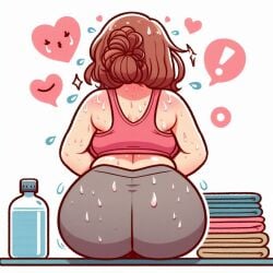 1girls ai_generated ass curvy_female dat_ass fat fat_ass female yoga yoga_pants