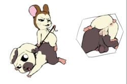 anal anal_sex anus balls blush boss_(hamtaro) drooling hamster hamtaro_(series) hentaineko leash male mammal penetration penis rodent saliva snoozer_(hamtaro) yaoi