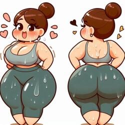 1girls ai_generated ass curvy_female dat_ass fat fat_ass female yoga