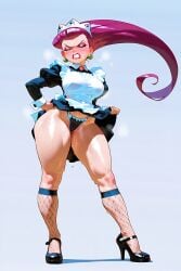 ai_generated angry blush heels jessie_(pokemon) maid_uniform pokemon pussy