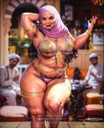 ai_generated arabian arabian_female armpit_hair aunty bbw belly_dancer chubby curvy hijabi indian jewelry milf natural_breasts nipple_piercing nude pubes pubic_hair rasigunn rasigunn_digitalart sexy