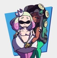 2girls belly big_belly marina_(splatoon) nintendo nsfwlk pearl_(splatoon) plasma-snake splatoon splatoon_2