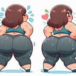 1girls ai_generated ass curvy_female dat_ass fat fat_ass female yoga yoga_pants