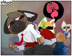 ass_in_face fart fenneko haida haida_(aggretsuko) retsuko smelly swamp_ass tagme wattabongo