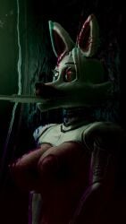 1girls amateur_artist animated breasts fellatio five_nights_at_freddy's fnaf glitch_effect gnightsound mangle_(fnaf) metallic_body naked_female no_sound sex_machine sex_toy shorter_than_10_seconds tagme video