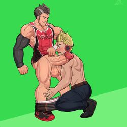 2boys brothers darius_(league_of_legends) draven dunkmaster_darius dunkmaster_series fellatio gay incest league_of_legends male male/male male_only oral primetime_draven the_grind_series yaoi