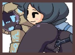 2girls akai_(ugokashitari) animated armor crown duo female female_on_humanoid gif golem golem_princess_(towergirls) human human_on_humanoid humanoid key knight_princess_(towergirls) machine mammal markings multiple_girls pixel_art pussy robot robot_girl towergirls yuri