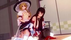 3d futanari marisa_kirisame no_sound reasship reimu_hakurei sendai_hakurei_no_miko tagme touhou video